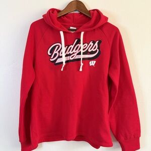 Wisconsin Badgers Red Hoodie Sweatshirt Fanatics Women’s Large